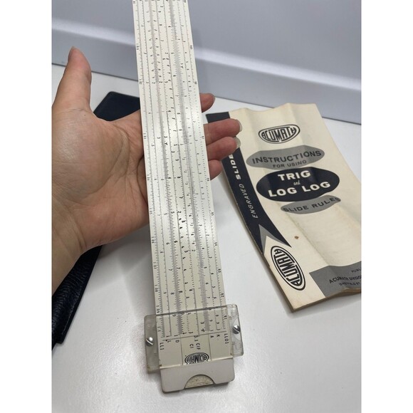 Vintage 1970’s Slide Rule Acu-Math No. 150 Engineer with LEATHER Case Acumath - Picture 6 of 9